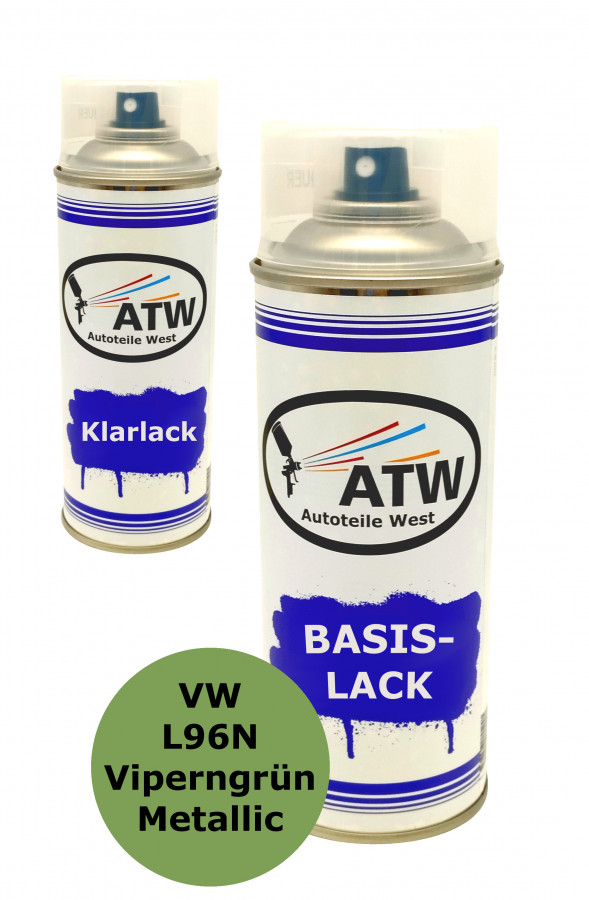 Autolack für VW L96N Viperngrün Metallic+400ml Klarlack Set
